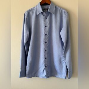 Men's iTailor Blue Long Sleeve Dress Shirt Medium